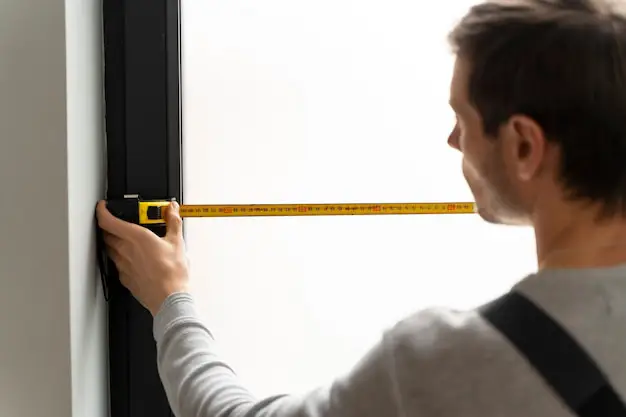 Carpenter applying gap filler to door architraves for a seamless finish
