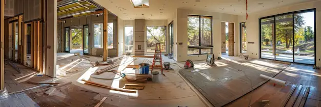 Contractor reviewing house extension plans and costs in Victoria